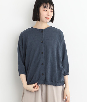 ミニループヤーン2wayカーディガン(ネイビー-ONESIZE)
