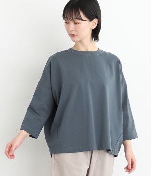 ライトヘビー天竺 コクーンプルオーバー(ブルー-ONESIZE)