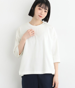 リサイクルコットン天竺 オーバーサイズTシャツ(オフホワイト-ONESIZE)