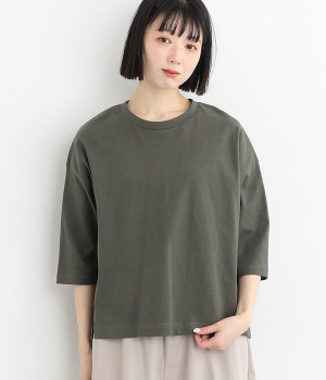 リサイクルコットン天竺 オーバーサイズTシャツ(スミクロ-ONESIZE)