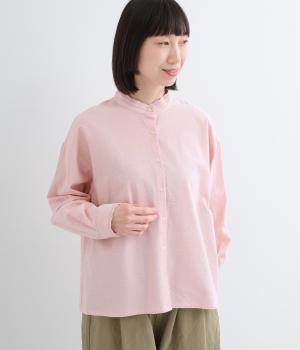 コットンシャンブレー カットワーク刺繍ブラウス(ピンク-F)