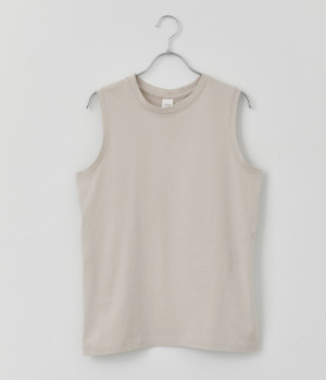 【mainichi】オーガニックコットン天竺 タンクトップ(グレージュ-M)
