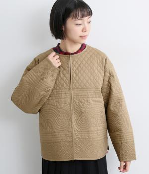 コットンキルティングジャケット(ベージュ-F)