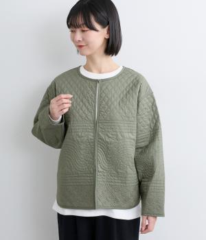 コットンキルティングジャケット(グリーン-F)
