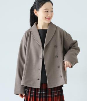 圧縮ポンチ　ショールカラージャケット(モカ-F)