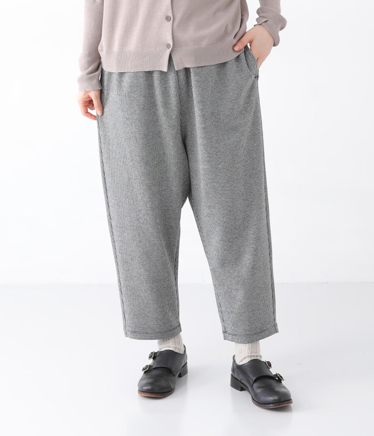 ダブルジャカードコクーンパンツ(千鳥ブラック-F)