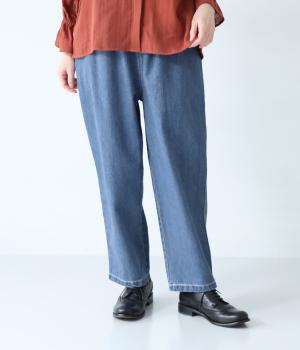 コットン9OZデニムコクーンパンツ(ライトブルー-F)