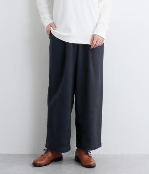 コットン起毛タックワイドパンツ(ネイビー-F)