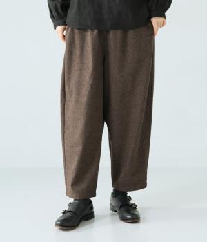 ツイード起毛バルーンパンツ(ブラウン-F)