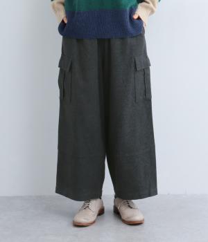 コットン起毛カーゴパンツ(チャコール-F)