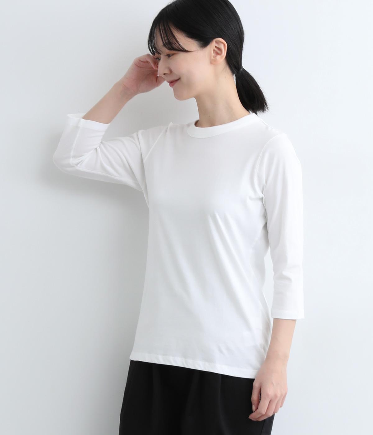 オーガニックコットン天竺7分袖Tシャツ(オフ-F)