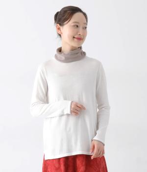 コットン14Gニットバイカラータートルネックセーター(オフ-F)