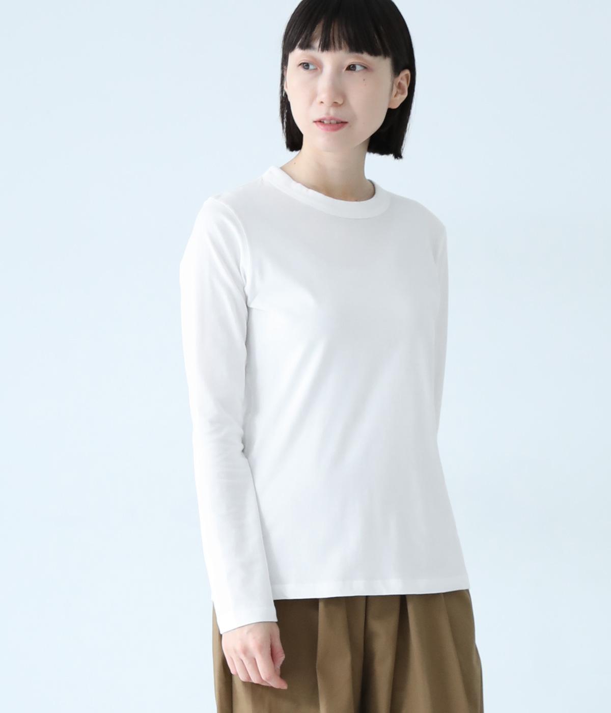 オーガニックコットン天竺ロングスリーブTシャツ(オフ-F)