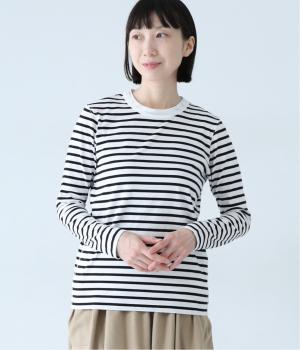 オーガニックコットン天竺ロングスリーブTシャツ(ボーダークロ-F)