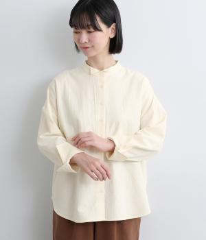 チビ襟チュニックブラウス