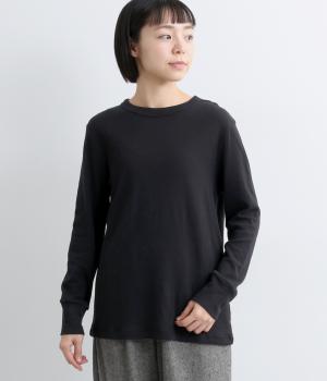 ソフトタッチ接結天竺ラウンドネックTシャツ(ブラック-F)