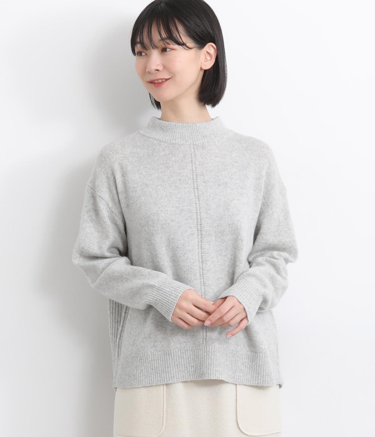 ラムウール　バックスリットセーター(オートミール-F)