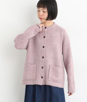 タムタムヤーン　ポケット付きカーディガン(ライトパープル-F)