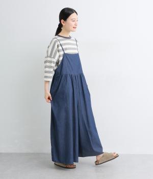 ライトオンスデニムサロペットパンツ(ブリーチ-M)