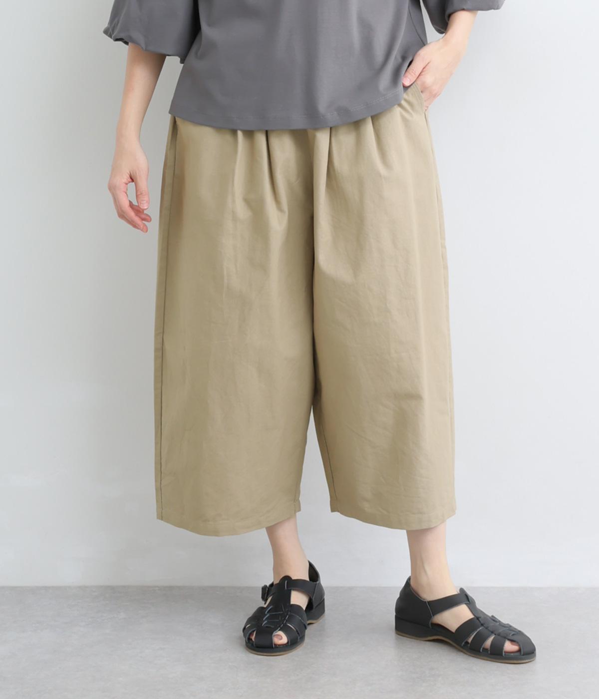 コットンオックスクロップドパンツ(グレーグリーン-M)