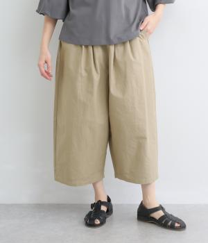 コットンオックスクロップドパンツ(グレーグリーン-M)