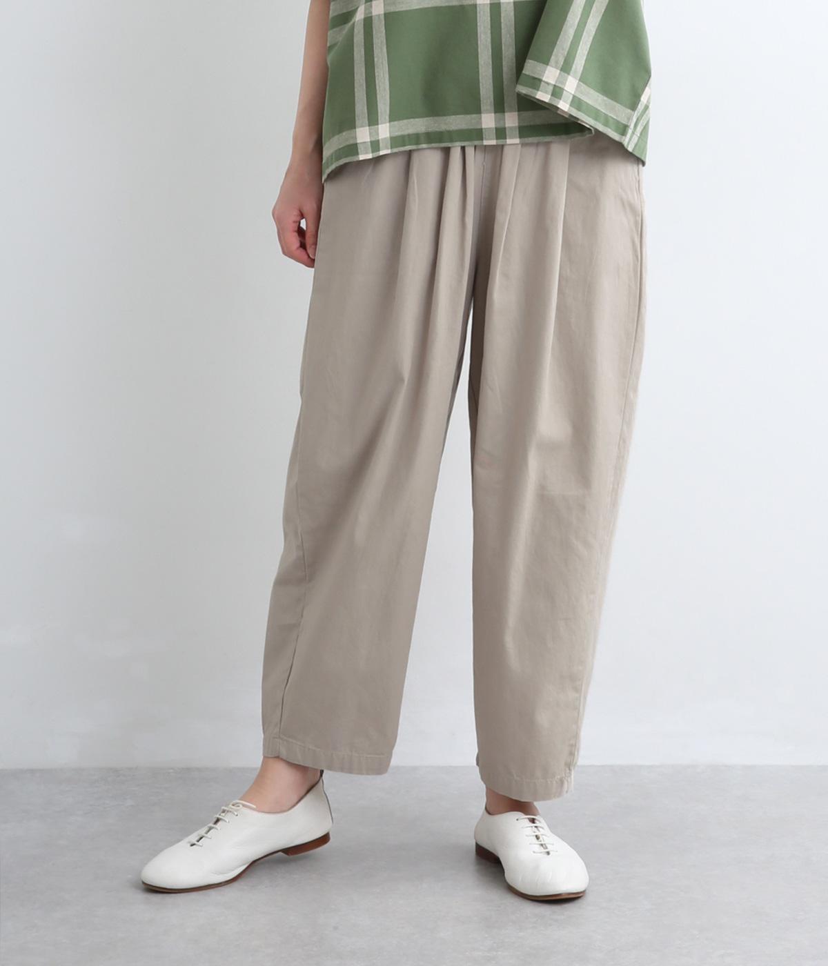 ソフトコットン　ボリュームバルーンパンツ(ライトベージュ-M)