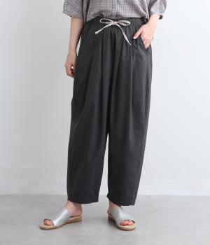 ソフトコットン　ボリュームバルーンパンツ(グレイッシュネイビー-M)