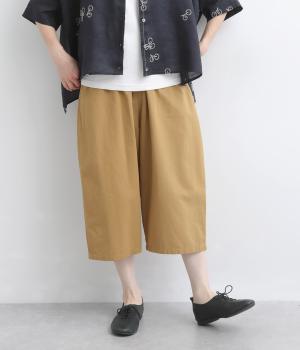 ソフトコットン　7分丈パンツ(ベージュ-M)