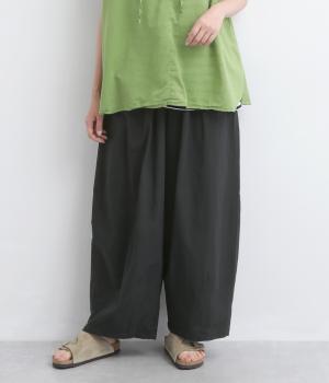 ソフトコットン　ビッグバルーンパンツ(ブラック-M)