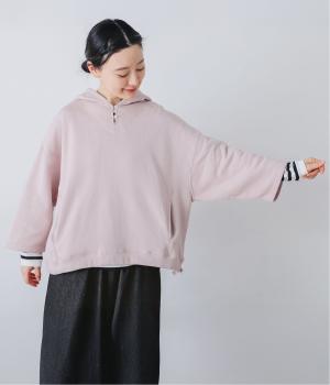 コットンガーゼ裏毛ドロストフーディ(ダスティピンク-F)