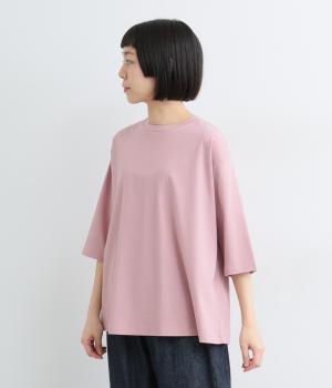 強撚スムースラウンドカラー6袖分袖Tシャツ