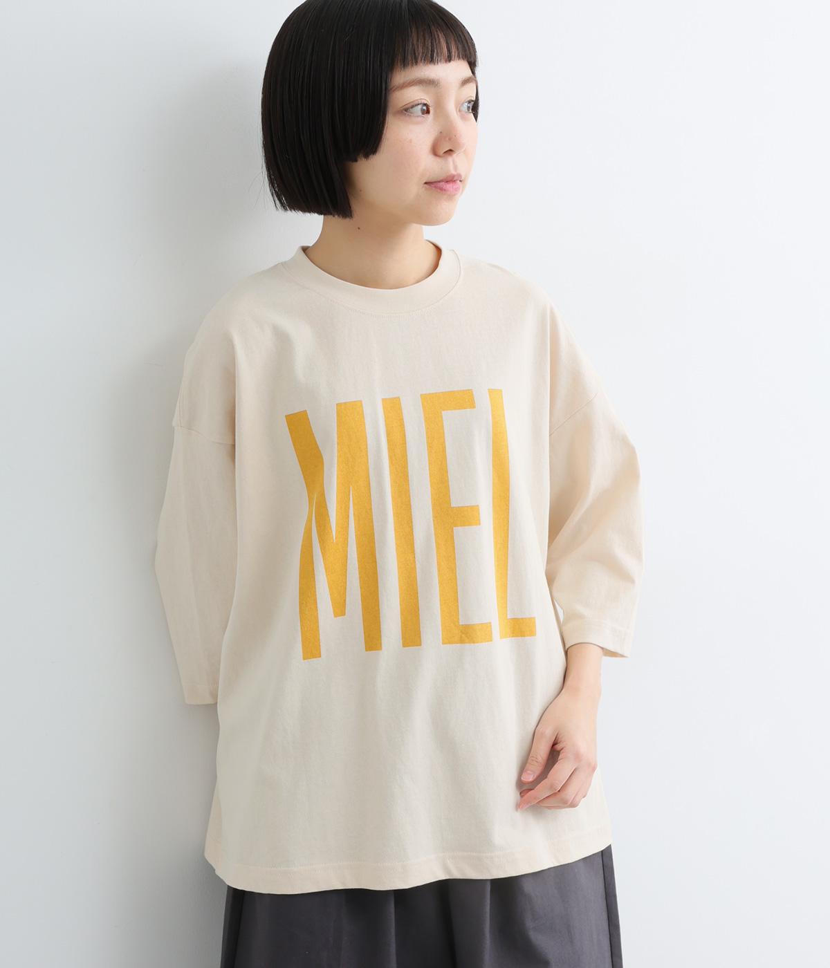 リサイクルコットンMIEL7分袖T シャツ(アイボリー-M)