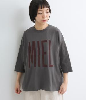 リサイクルコットンMIEL7分袖T シャツ(スミクロ-M)