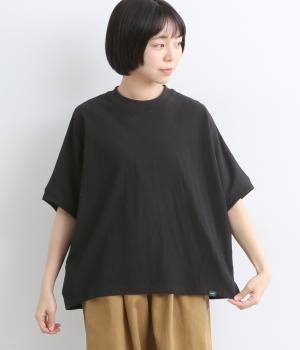 接触冷感天竺　ワイドTシャツ(ブラック-M)