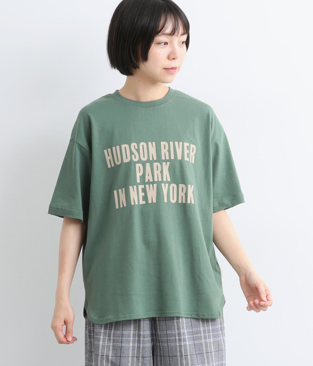 ラフィ天竺 ロゴプリントオーバーサイズTシャツ｜kermu（ケルム）の