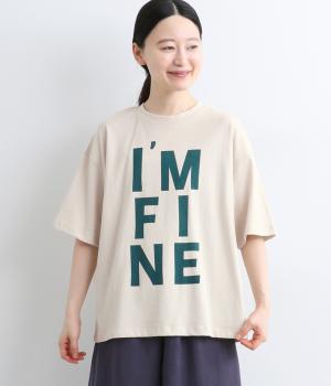 ラフィ天竺　ビッグロゴプリントTシャツ(アイボリー-M)