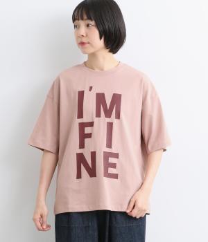 ラフィ天竺　ビッグロゴプリントTシャツ(ダスティピンク-M)