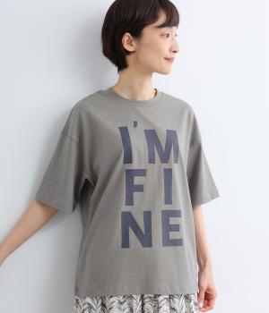 ラフィ天竺　ビッグロゴプリントTシャツ(グレー-M)