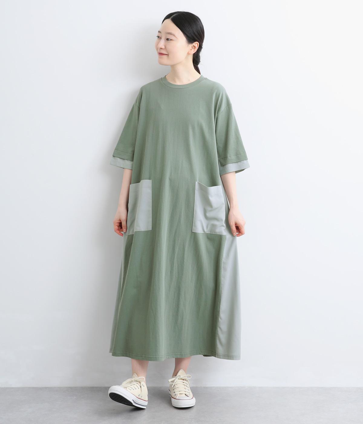 接触冷感天竺 異素材切替ワンピース｜kermu（ケルム）の商品詳細