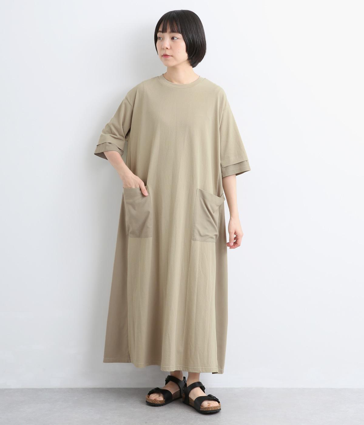 接触冷感天竺 異素材切替ワンピース｜kermu（ケルム）の商品詳細