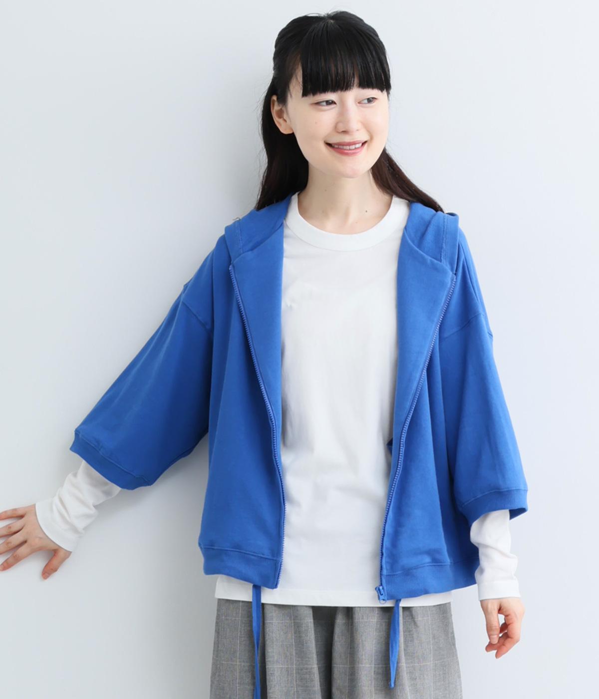 ミニ裏毛 7分袖フーデッドZIPパーカー｜kermu（ケルム）の商品詳細