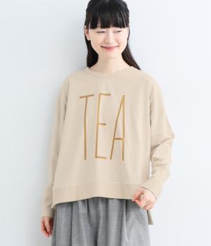 OE天竺接触冷感 TEAプリントワイドTシャツ(アイボリー-M)