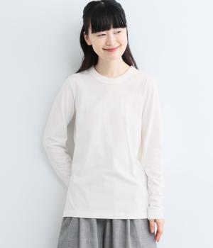 オーガニックコットン天竺 ロングスリーブTシャツ(オフ-L)