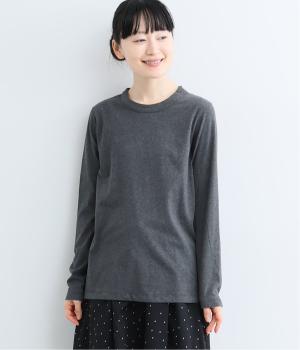 オーガニックコットン天竺 ロングスリーブTシャツ(杢チャコール-L)