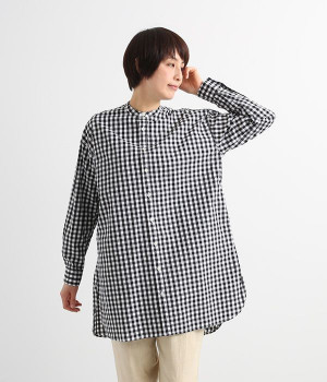 タイプライタースタンドチュニック(ビッグブラックギンガム-ONESIZE)