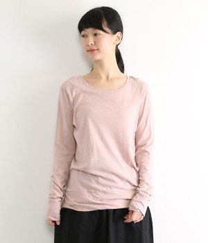 ラフィーガーゼクルーネックTシャツ(ピンク-ONESIZE)