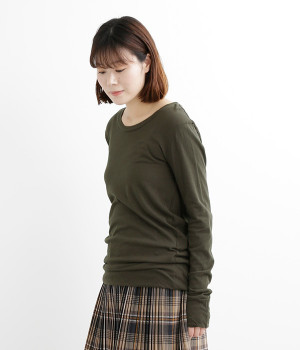 ラフィーガーゼクルーネックTシャツ(チャコール-ONESIZE)