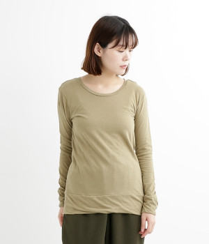 ラフィーガーゼクルーネックTシャツ(カーキ-ONESIZE)