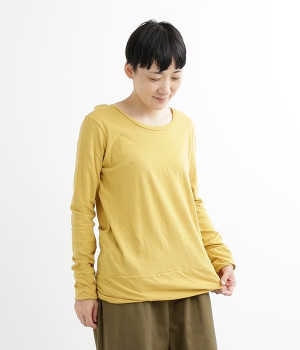 ラフィーガーゼクルーネックTシャツ(マスタード-ONESIZE)