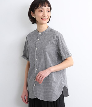 タイプライター　スタンド半袖シャツ(ギンガム2-ONESIZE)